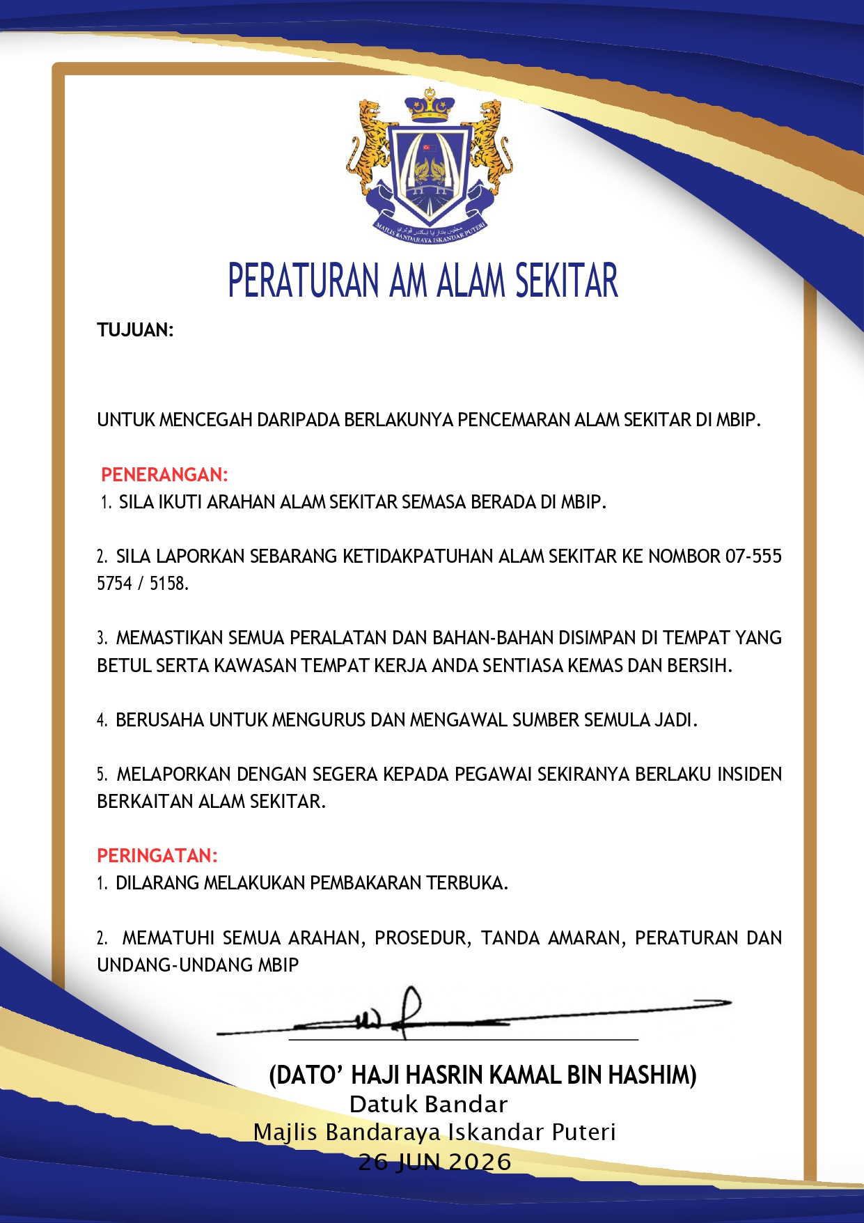 Peraturan Am Alam Sekitar