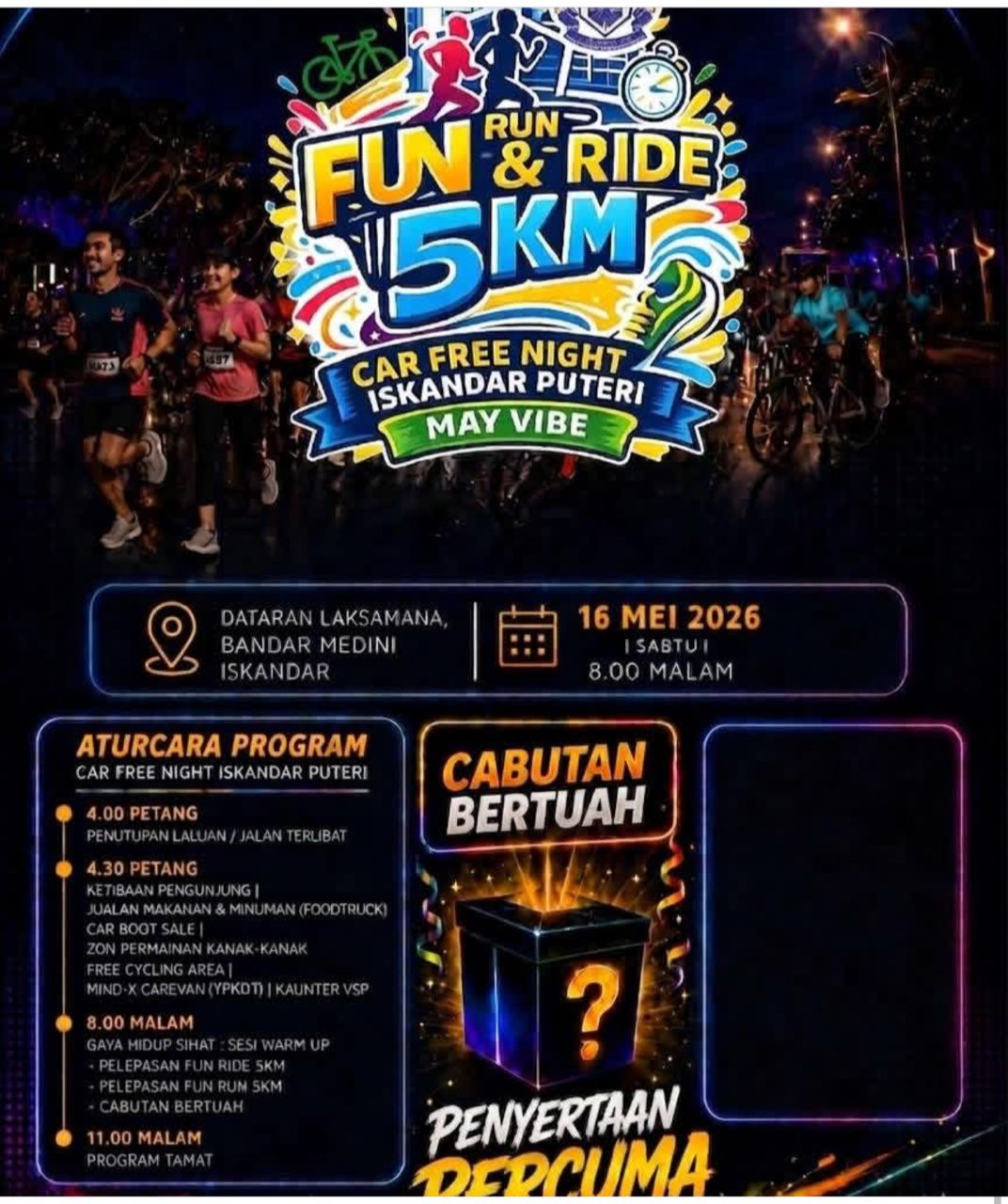 Aktiviti Car Free Night Iskandar Puteri